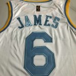 NBA 6 James Lakers classic authentique Maillot blanc